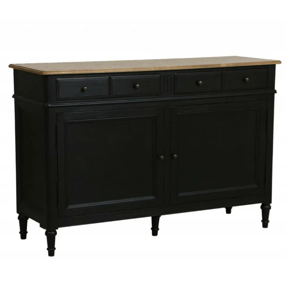 INTERIOR'S - Buffet bas bois noir - manoir interior's