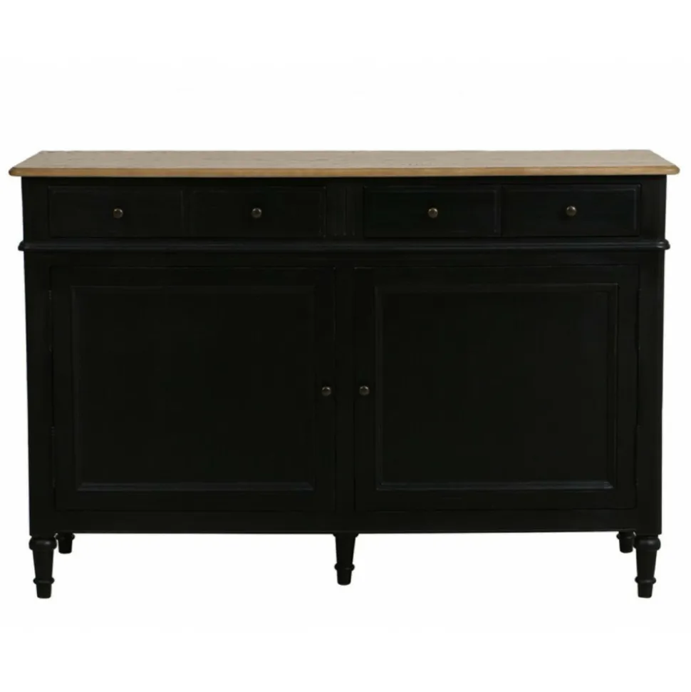 INTERIOR'S - Buffet bas bois noir - manoir interior's