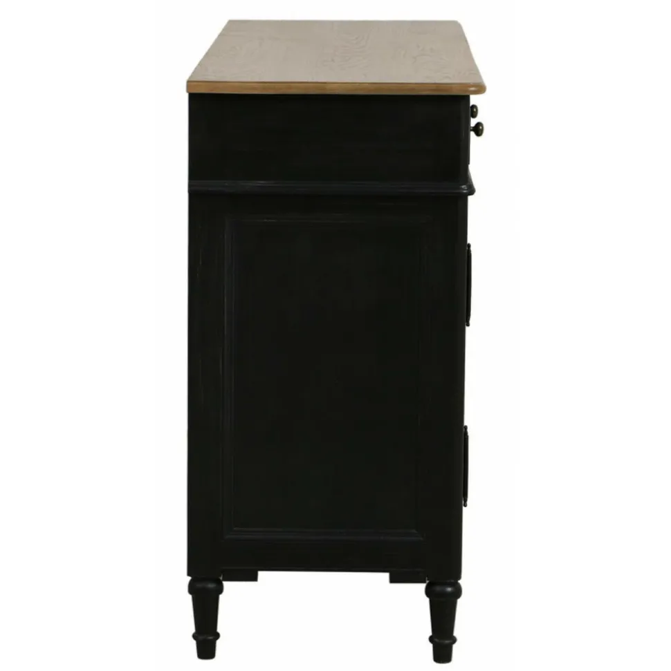 INTERIOR'S - Buffet bas bois noir - manoir interior's