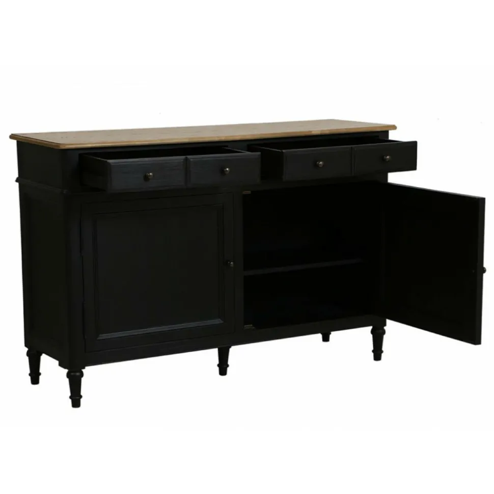 INTERIOR'S - Buffet bas bois noir - manoir interior's