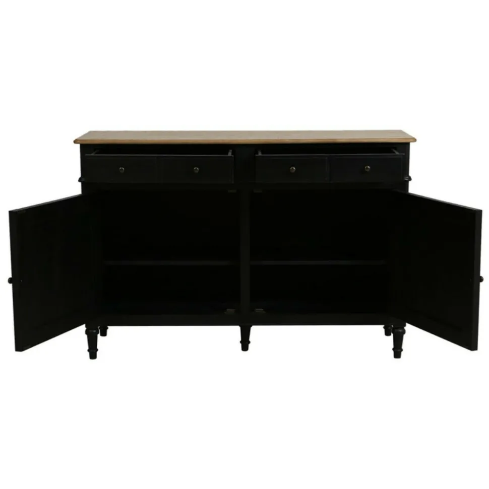 INTERIOR'S - Buffet bas bois noir - manoir interior's