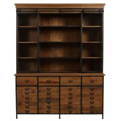 INTERIOR'S - Buffet vitré bois marron - manufacture interior's