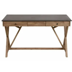 INTERIOR'S - Bureau 3 tiroirs bois gris - horizon interior's