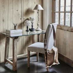 INTERIOR'S - Bureau plateau en verre bois marron - origine interior's