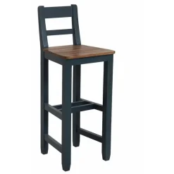INTERIOR'S - Chaise haute bois bleu - brocante interior's