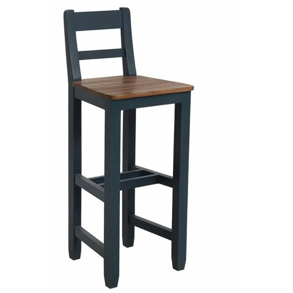 INTERIOR'S - Chaise haute bois bleu - brocante interior's
