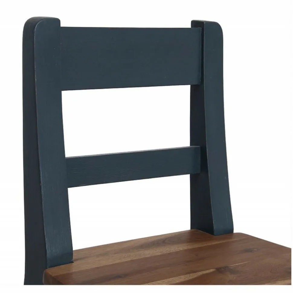 INTERIOR'S - Chaise haute bois bleu - brocante interior's