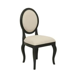 INTERIOR'S - Chaise médaillon bois noir - manoir interior's