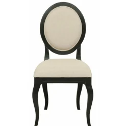 INTERIOR'S - Chaise médaillon bois noir - manoir interior's