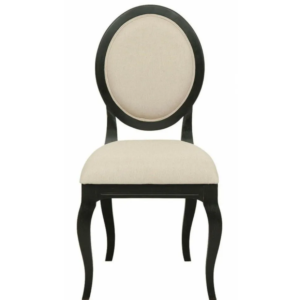 INTERIOR'S - Chaise médaillon bois noir - manoir interior's