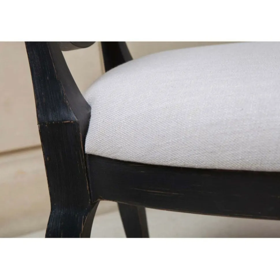 INTERIOR'S - Chaise médaillon bois noir - manoir interior's