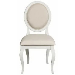 INTERIOR'S - Chaise médaillon bois blanc - manoir interior's