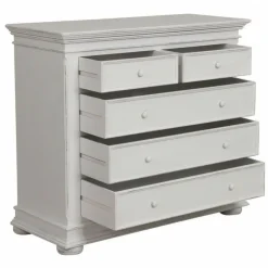 INTERIOR'S - Commode 5 tiroirs pieds arrondis mdf blanc - harmonie interior's