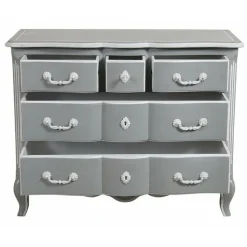 INTERIOR'S - Commode galbée 5 tiroirs mdf gris - gustavien interior's