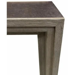 INTERIOR'S - Console plateau pierre bleue et piètement chêne pierre naturelle noir - minéral interior's