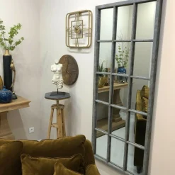 INTERIOR'S - Grand miroir rectangulaire fenêtre bois argent - les miroirs d'interior's interior's