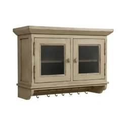 INTERIOR'S - Meuble de cuisine haut 2 portes vitrées bois beige - brocante interior's