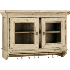 INTERIOR'S - Meuble de cuisine haut 2 portes vitrées bois beige - brocante interior's