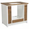 INTERIOR'S - Meuble pour four et plaque bois blanc - rivages interior's