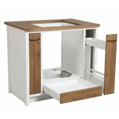 INTERIOR'S - Meuble pour four et plaque bois blanc - rivages interior's