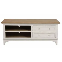 INTERIOR'S - Meuble tv 2 tiroirs bois blanc - esquisse interior's