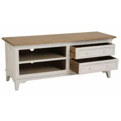 INTERIOR'S - Meuble tv 2 tiroirs bois blanc - esquisse interior's