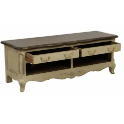 INTERIOR'S - Meuble tv 2 tiroirs bois beige - château interior's