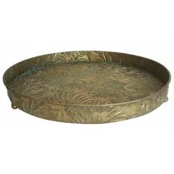 INTERIOR'S - Plateau en laiton fleurs métal or - charme interior's