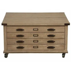 INTERIOR'S - Table basse coffre bois beige - livingstone interior's