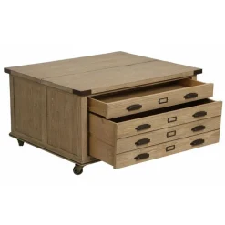 INTERIOR'S - Table basse coffre bois beige - livingstone interior's