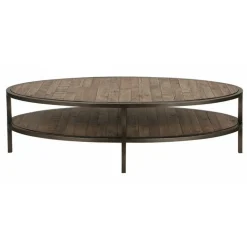 INTERIOR'S - Table basse ovale bois marron - empreintes interior's