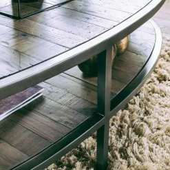 INTERIOR'S - Table basse ovale bois marron - empreintes interior's