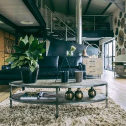 INTERIOR'S - Table basse ovale bois marron - empreintes interior's