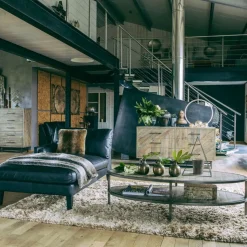 INTERIOR'S - Table basse ovale bois marron - empreintes interior's