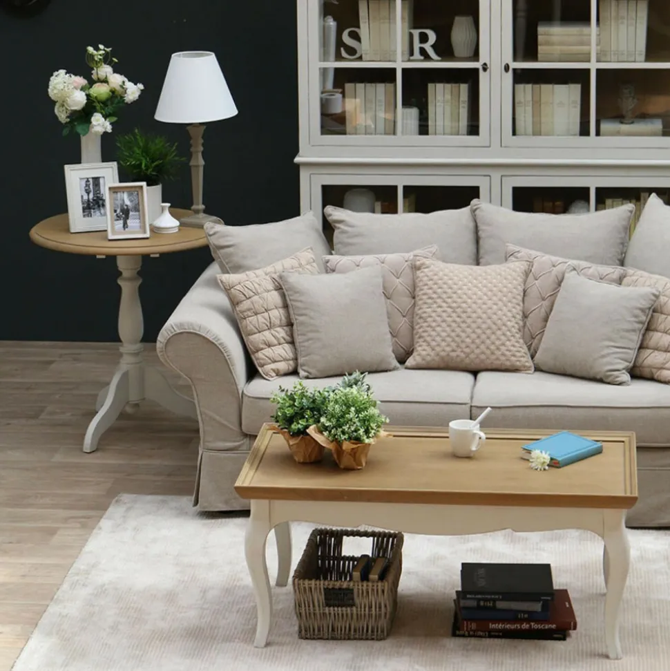 INTERIOR'S - Table basse rectangulaire bois blanc - manoir interior's