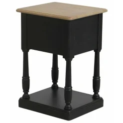 INTERIOR'S - Table de chevet 2 tiroirs bois noir - manoir interior's