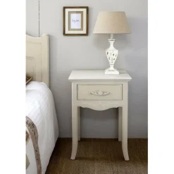 INTERIOR'S - Table de chevet 1 tiroir mdf beige - lubéron interior's