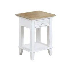 INTERIOR'S - Table de chevet ouvert 1 tiroir bois blanc - esquisse interior's