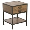 INTERIOR'S - Table de chevet 1 tiroir bois marron - manufacture interior's