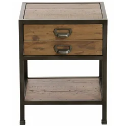 INTERIOR'S - Table de chevet 1 tiroir bois marron - manufacture interior's