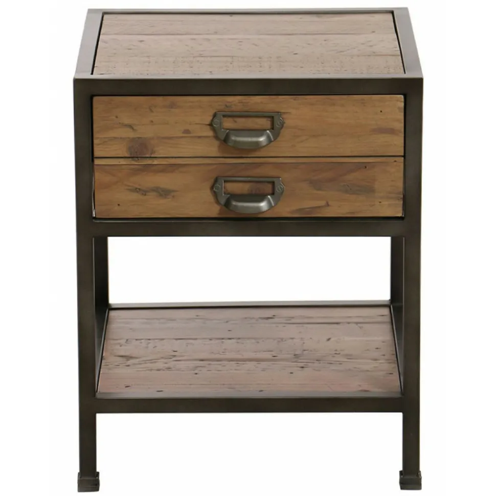 INTERIOR'S - Table de chevet 1 tiroir bois marron - manufacture interior's