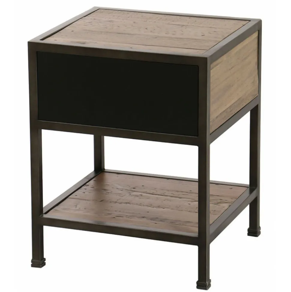INTERIOR'S - Table de chevet 1 tiroir bois marron - manufacture interior's