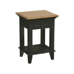 INTERIOR'S - Table de chevet ouvert 1 tiroir bois noir - esquisse interior's