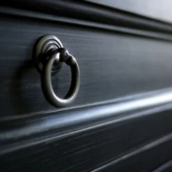 INTERIOR'S - Table de chevet ouvert 1 tiroir bois noir - esquisse interior's