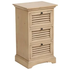 INTERIOR'S - Table de chevet 3 tiroirs bois marron - vénitiennes interior's