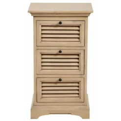 INTERIOR'S - Table de chevet 3 tiroirs bois marron - vénitiennes interior's