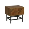 INTERIOR'S - Table de chevet 1 tiroir pieds bois marron - empreintes interior's