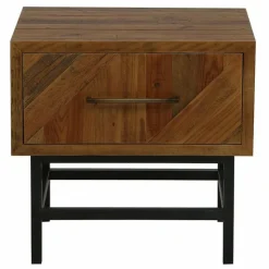 INTERIOR'S - Table de chevet 1 tiroir pieds bois marron - empreintes interior's