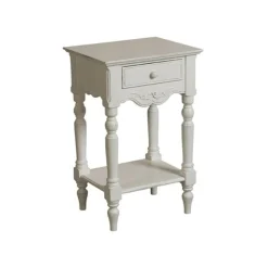 INTERIOR'S - Table de chevet 1 tiroir mdf blanc - romance interior's