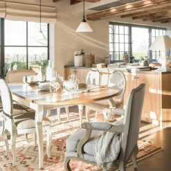 INTERIOR'S - Table ovale extensible bois blanc - provence interior's